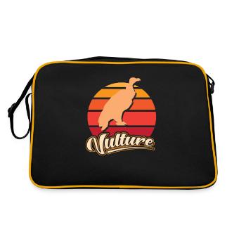 Vulture Geier vor der Sonne - Retro Tasche - Schwarz/Gold - Hinten