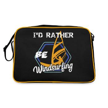 Windsurfing Windsurfen Windsurfer Windsurferin - Retro Tasche - Schwarz/Gold - Hinten