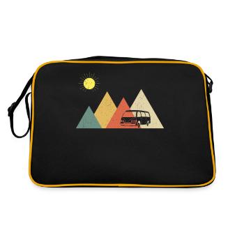 Retro Campervan Vintage Caravan Camping Van - Sac Retro - noir/or - Dos