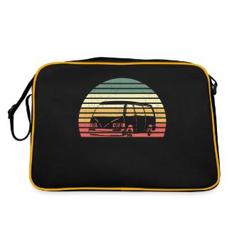 Retro Campervan Vintage Caravan Camping Van - Sac Retro - noir/or - Dos