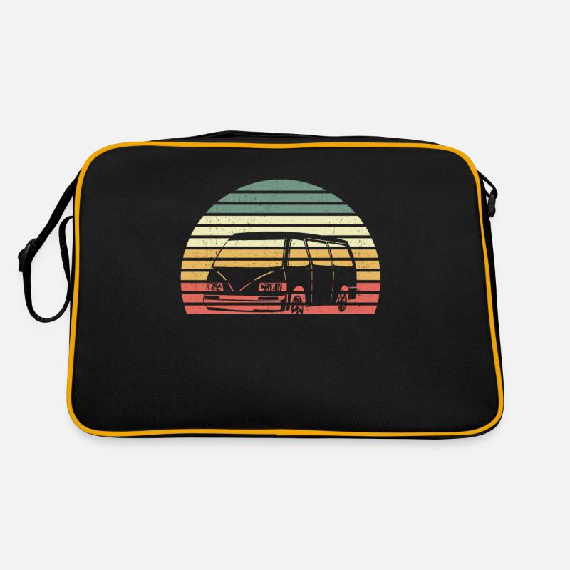 Retro Campervan Vintage Caravan Camping Van - Retro Bag - black/gold