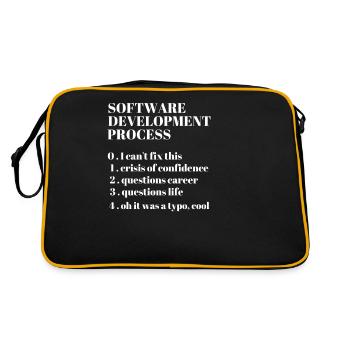 Software Development Funny Coding Programming - Retro Bag - black/gold - Back