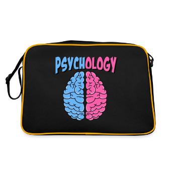 Psychologie Psychologen Statement Gehirn Geschenk - Retro Tasche - Schwarz/Gold - Hinten