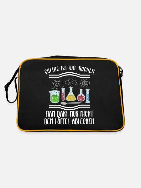Chemie Lustiges Chemie ist wie Kochen Geschenk - Retro Tasche - Schwarz/Gold