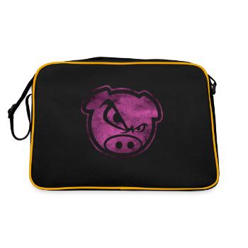Badass Pig Mauvais cochon en cadeau rose - Sac Retro - noir/or - Dos