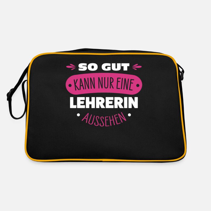 Lehrerin - Retro Tasche - Schwarz/Gold