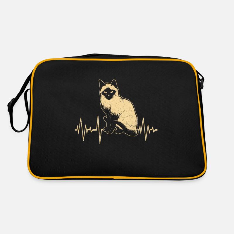 Siamkatze - Retro Tasche - Schwarz/Gold