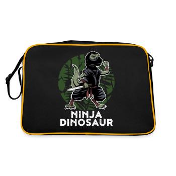 Ninja Dinosaur Martial Arts Ninjutsu Fighter - Retro Bag - black/gold - Back