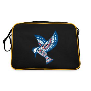 Cadeau autochtone autochtone du nord-ouest du Pacifique - Sac Retro - noir/or - Dos