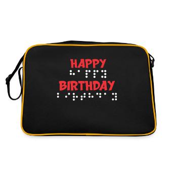 Points de braille - Joyeux anniversaire - Sac Retro - noir/or - Dos