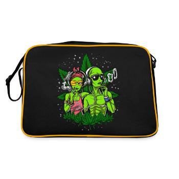 Alien Hippie Fume De La Cannabis Psychédélique UFO - Sac Retro - noir/or - Dos