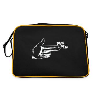 Comic hand Pew Pew shoots weapon - Retro Bag - black/gold - Back