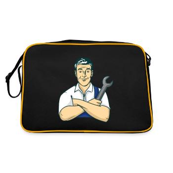 Mechanic Mechaniker - Retro Tasche - Schwarz/Gold - Hinten
