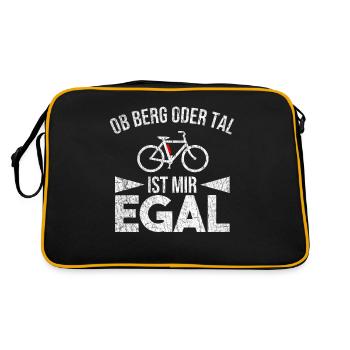 e-Bike Berg oder Tal - Retro Tasche - Schwarz/Gold - Hinten