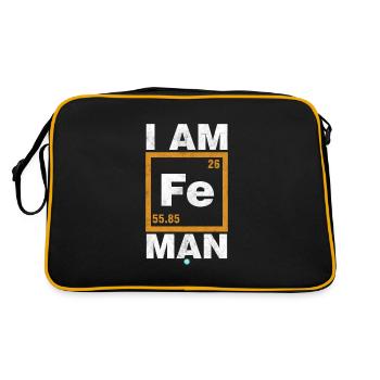 I am Fe man, gift, gift idea superhero - Retro Bag - black/gold - Back