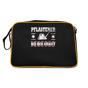 Funny saying plaster paver gift - Retro Bag - black/gold - Back