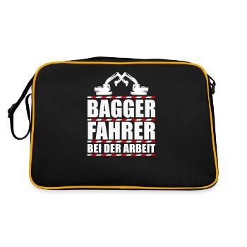 Excavator Driving Excavator Construction Machinery - Retro Bag - black/gold - Back