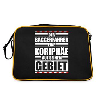 Excavator driver construction site - Retro Bag - black/gold - Back