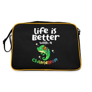 Chameleon - Retro Bag - black/gold - Back