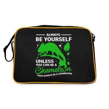 Caméléon Reptil reptiles Iguane Couverture Verte - Sac Retro - noir/or - Dos