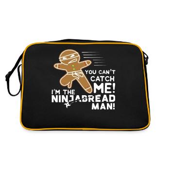 Funny Parody Gingerbread Ninjabread Ninja Gift - Retro Bag - black/gold - Back