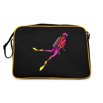 Diving Diver Dive Scuba Diver Gift - Retro Bag - black/gold - Back