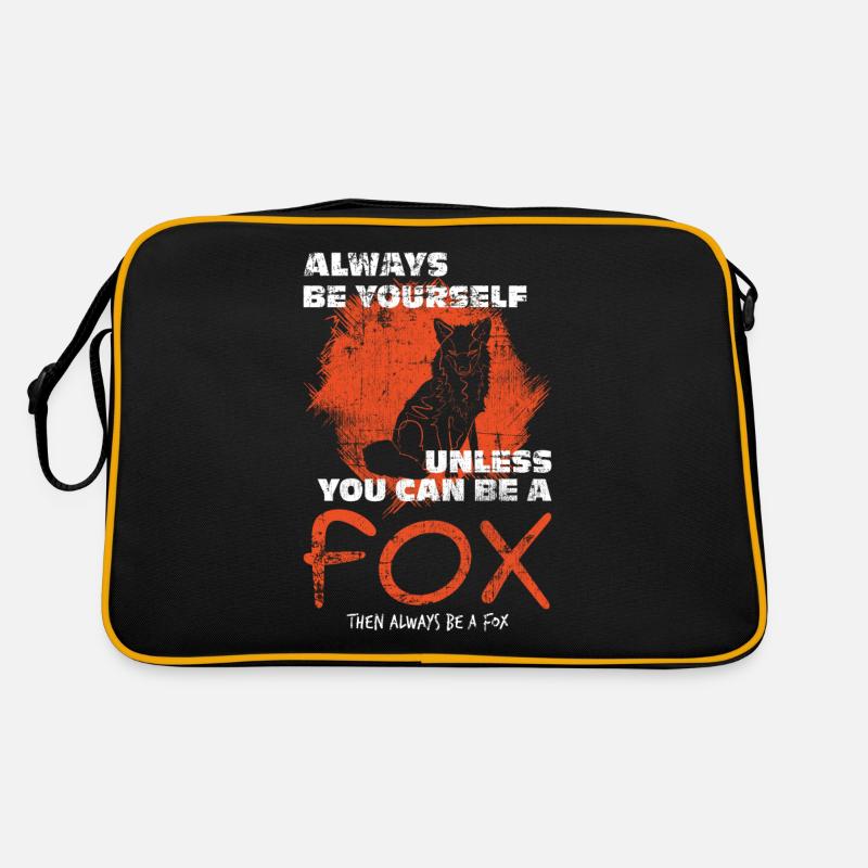 Fuchs - Retro Tasche - Schwarz/Gold