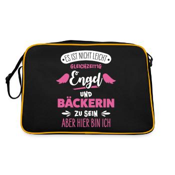 Konditorin Bäckerin - Retro Tasche - Schwarz/Gold - Hinten