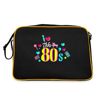 80s 80s 80s decade gift - Retro Bag - black/gold - Back