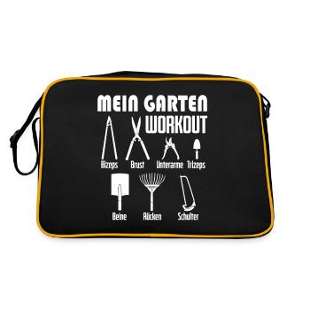 Gärtner Workout Gartenwerkzeug mein Hobby Geschenk - Retro Tasche - Schwarz/Gold - Hinten