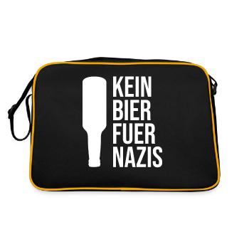 Pas de bière pour les nazis | Antiracisme, contre la loi - Sac Retro - noir/or - Dos