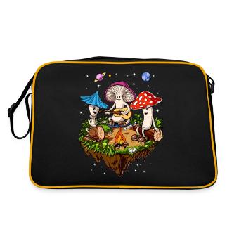 Voyage psychédélique avec Psilocybine et champignons magiques Hippie - Sac Retro - noir/or - Dos