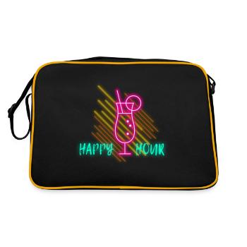 Happy hour, gift, gift idea - Retro Bag - black/gold - Back