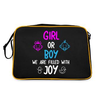 girl or boy family pregnancy revelation - Retro Bag - black/gold - Back