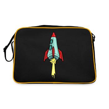 Fusée navette spatiale Vaisseau Spatial Astronaut Espace - Sac Retro - noir/or - Dos