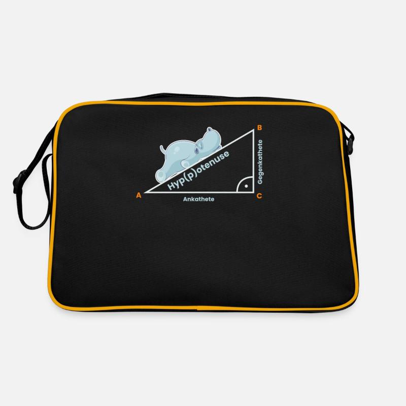Lehrer Mathematiklehrer Lustig Geschenk Hypotenuse - Retro Tasche - Schwarz/Gold