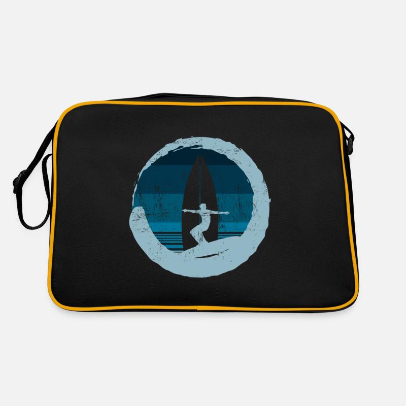 Cool Surfing Design - Retro Tasche - Schwarz/Gold