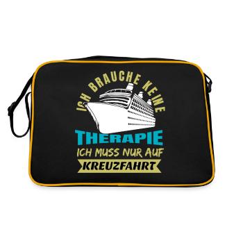 Ich Brauche keine Therapie nur eine Kreuzfahrt - Retro Tasche - Schwarz/Gold - Hinten
