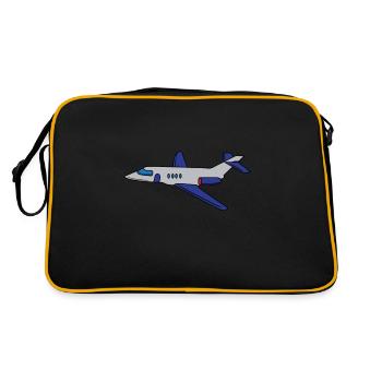 Flugzeug Flieger Pilot Fliegen Flug Flughafen 747 - Retro Tasche - Schwarz/Gold - Hinten