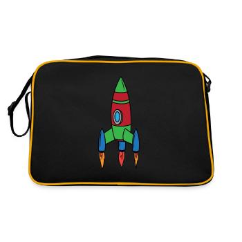 Fusée navette spatiale Vaisseau Spatial Astronaut Espace - Sac Retro - noir/or - Dos