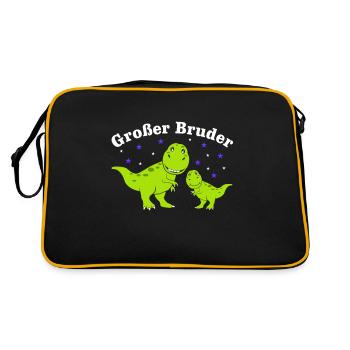 Bald Großer Bruder Ich Bin Großer Bruder - Retro Tasche - Schwarz/Gold - Hinten