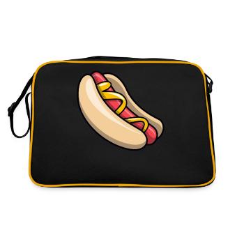 Hot dog Hot Dog Fast Food Stand Bosna Drôle - Sac Retro - noir/or - Dos