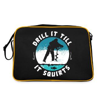 Drôle grossier Drill It Till It Squirts Pêche sur glace - Sac Retro - noir/or - Dos