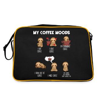 Sloth sloths - sloth fan - coffee - Retro Bag - black/gold - Back