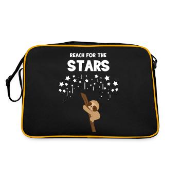 Sloth sloths - Sloth fan - Stars - Retro Bag - black/gold - Back
