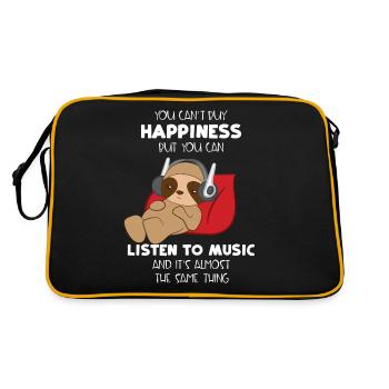 Sloth sloths - sloth fan - music - Retro Bag - black/gold - Back