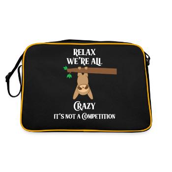 Sloth sloths - Sloth fan - Crazy - Retro Bag - black/gold - Back