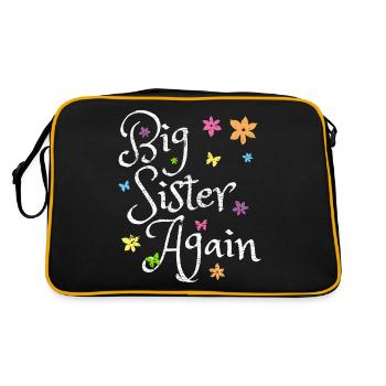 Annonce de bébé grande soeur - Sac Retro - noir/or - Dos