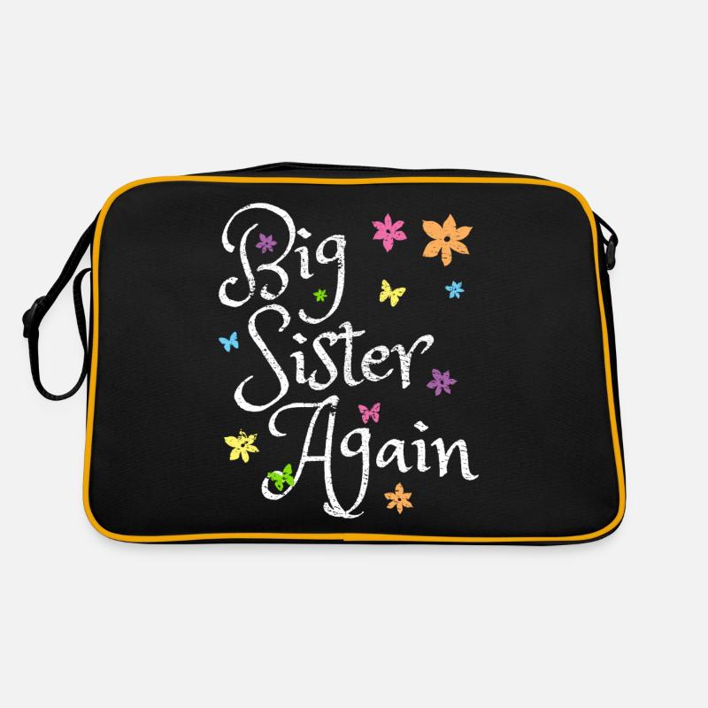 Baby Ankündigung Große Schwester Retro Tasche