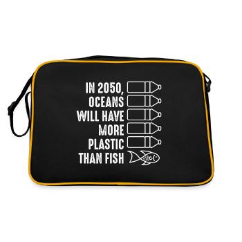 Ocean pollution in the fight against plastic - Retro Bag - black/gold - Back